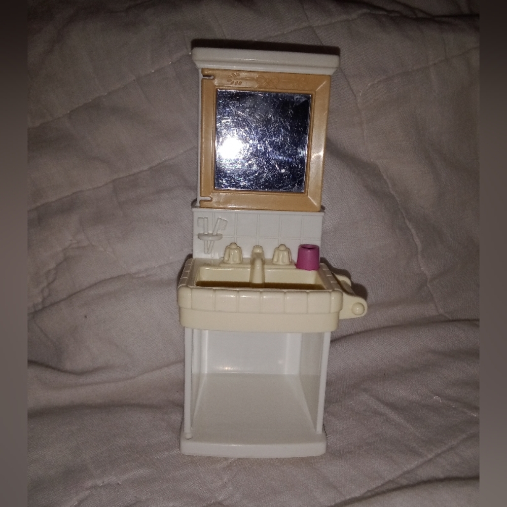 Vintage Dollhouse Fischer Price Loving Family Bathroom Sink Mirror
